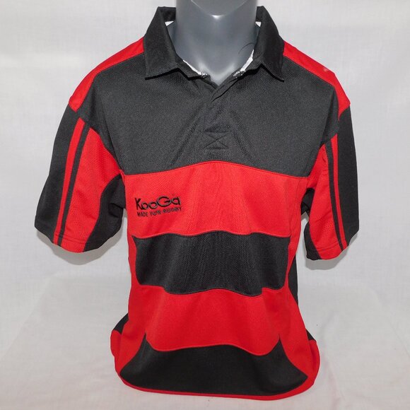Kooga Made for Rugby Gear Mens XL Red Black Rugby Jersey Shirt Polo - Picture 1 of 12